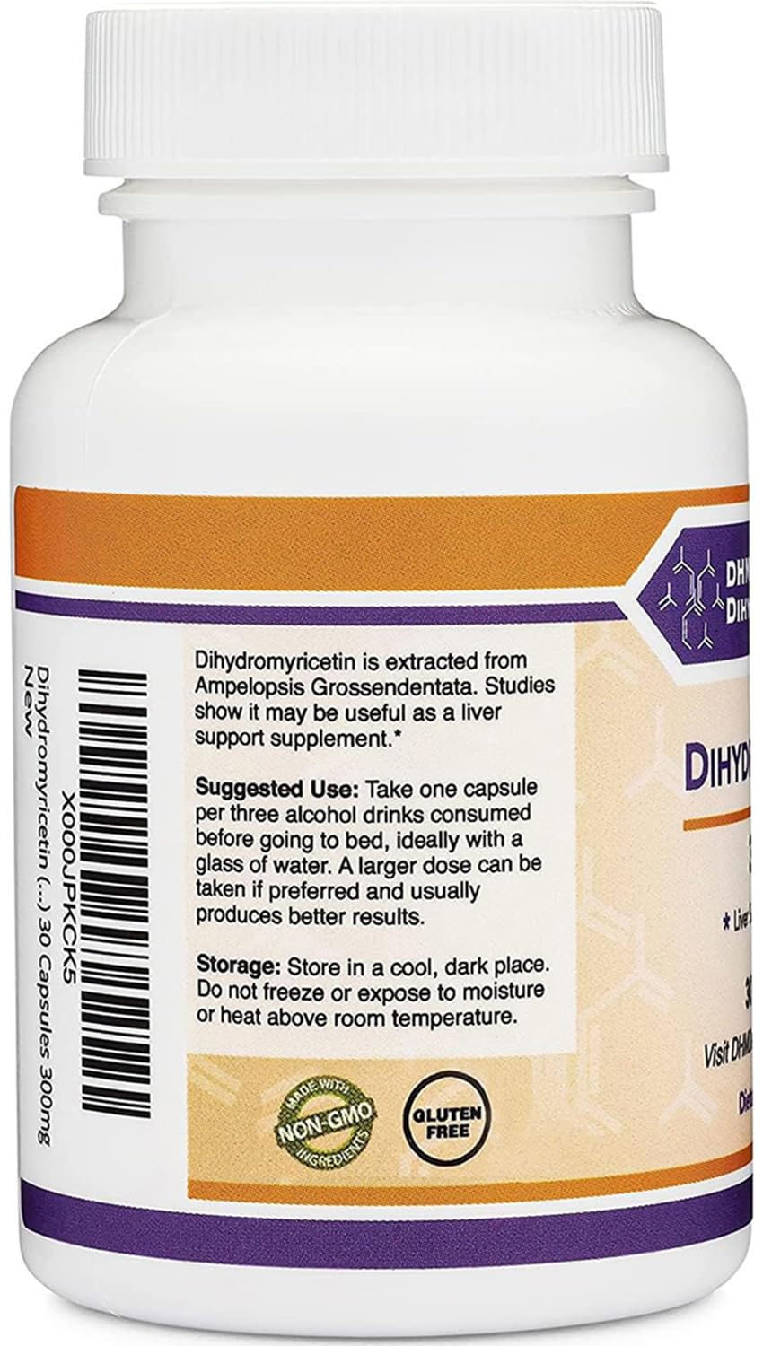 Dihydromyricetin (DHM) (Hovenia Dulcis Extract) Liver Support Supplement (Naturally Obtained from The Oriental Raisin Tree) 300mg, 30 Capsules