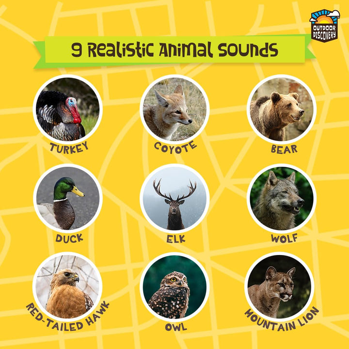 Outdoor Discovery, Hoot-N-Hollar Animal Caller, 9 Horn With 9 Animal Sounds, For Boys & Girls Ages 5+