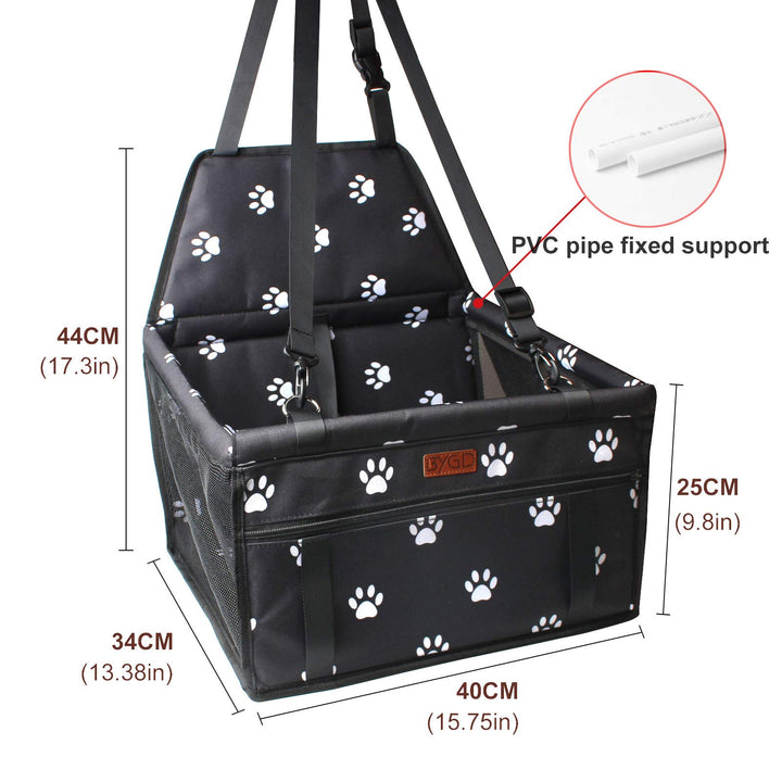 Pet Dog Booster Seat, with Upgrade Support Rod, Breathable and Foldable Pet Car Basket, Pet Dog Car Portable Seat, Suitable for Small and Medium Pets
