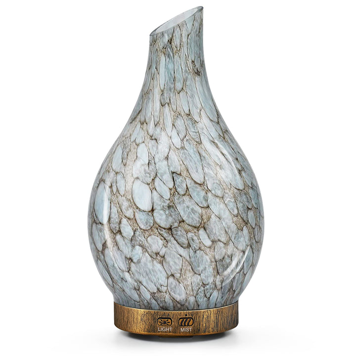 Essential Oil Diffusers 150ml, Glass Aromatherapy Diffuser with 2 Mist Modes Waterless Auto-Off 7 Colors Changed LED Handmade Glass Diffuser for Home Yoga Office
