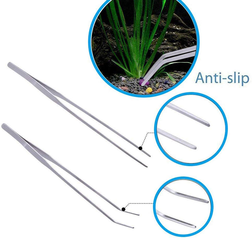 Aquarium Aquascaping Tool, Long Tweezers Scissors Spatula, 4 in 1 Stainless Steel Aquatic Plants Set for Fish Starter Kits, Aquariums Tank and Terrarium