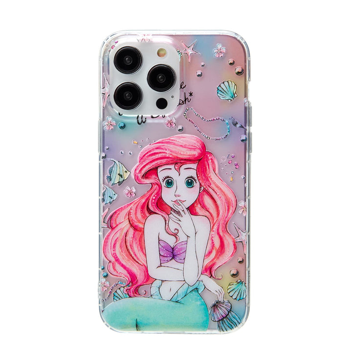 iPhone 13 Pro Max 6.7 Ariel Princess Case, Cute Cartoon TPU Clear Protective Cover for Girls & Women