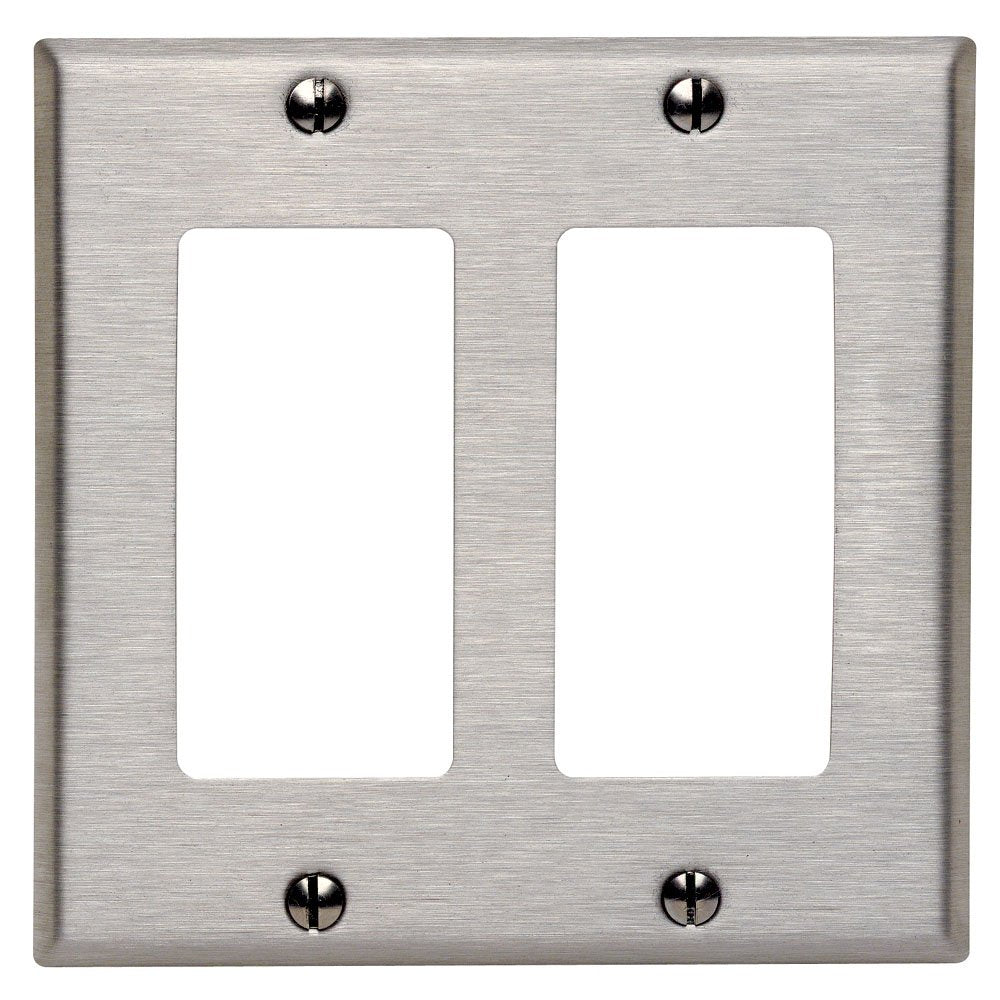 84409-40 2-Gang Decora/GFCI Device Decora Wallplate, Device Mount, Stainless Steel