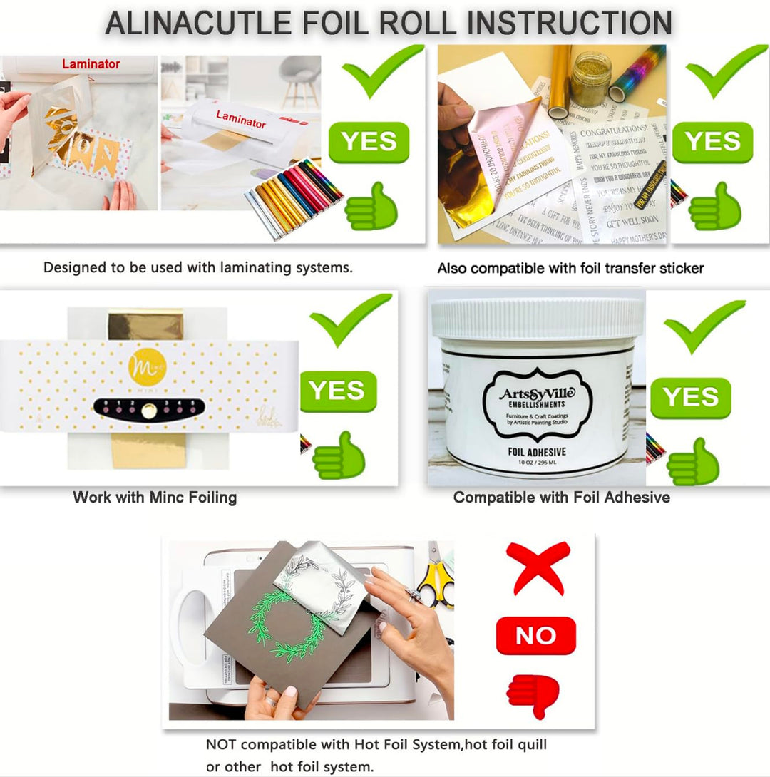 Alinacutle Silver Dots Laser Toner Reactive Foil Roll Metallic Transfer Hot Foil Sheet for Scrapbooking Paper Crafts/Planner/Invitation 7.60IN Width,16.40FT Length,1/PK