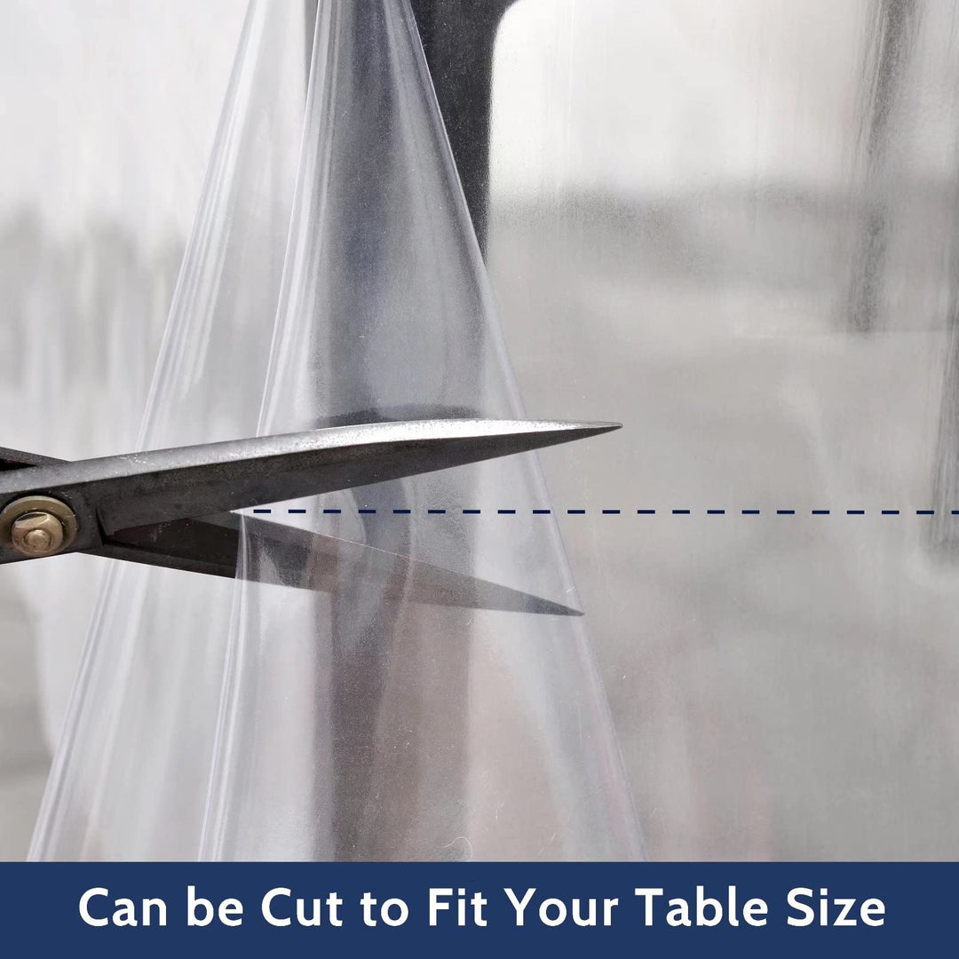 100% Waterproof Clear Plastic Tablecloth, Vinyl Rectangle PVC Table Cloths Protector Spill Oil Proof Wipe Clean Transparent Table Cover for Dining/Camping/Parties - 54 x 78, Crystal Clear