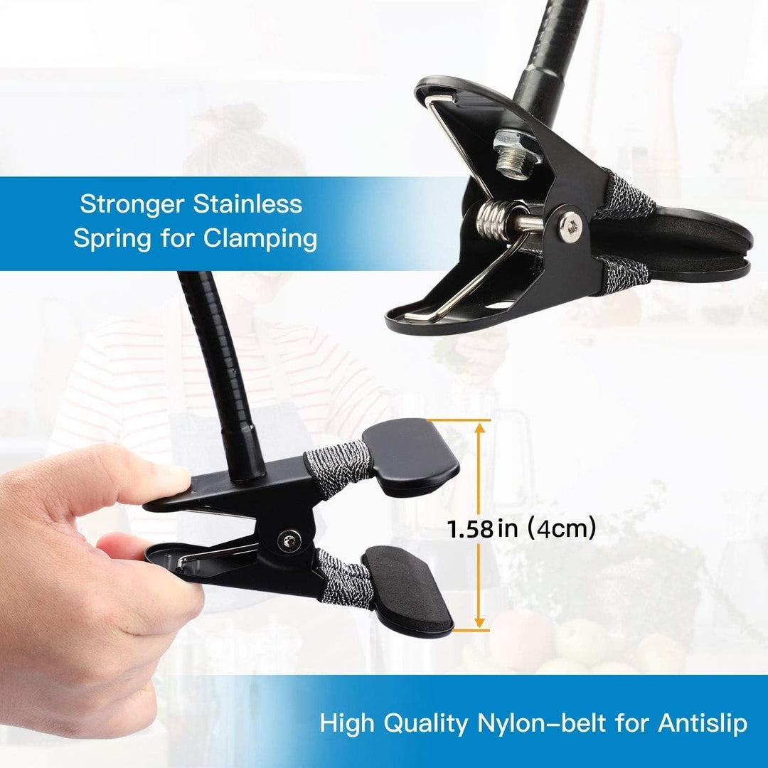 25 Inch Webcam Stand, Flexible Desk Mount Clamp Gooseneck Stand for Logitech Webcam C960 C930e C930 C920 C920S C922x C922 Brio 4K C925e C615 and Other Devices with 1/4 Thread-PIWS01