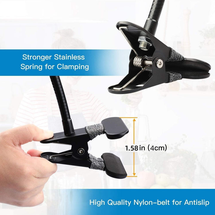 25 Inch Webcam Stand, Flexible Desk Mount Clamp Gooseneck Stand for Logitech Webcam C960 C930e C930 C920 C920S C922x C922 Brio 4K C925e C615 and Other Devices with 1/4 Thread-PIWS01