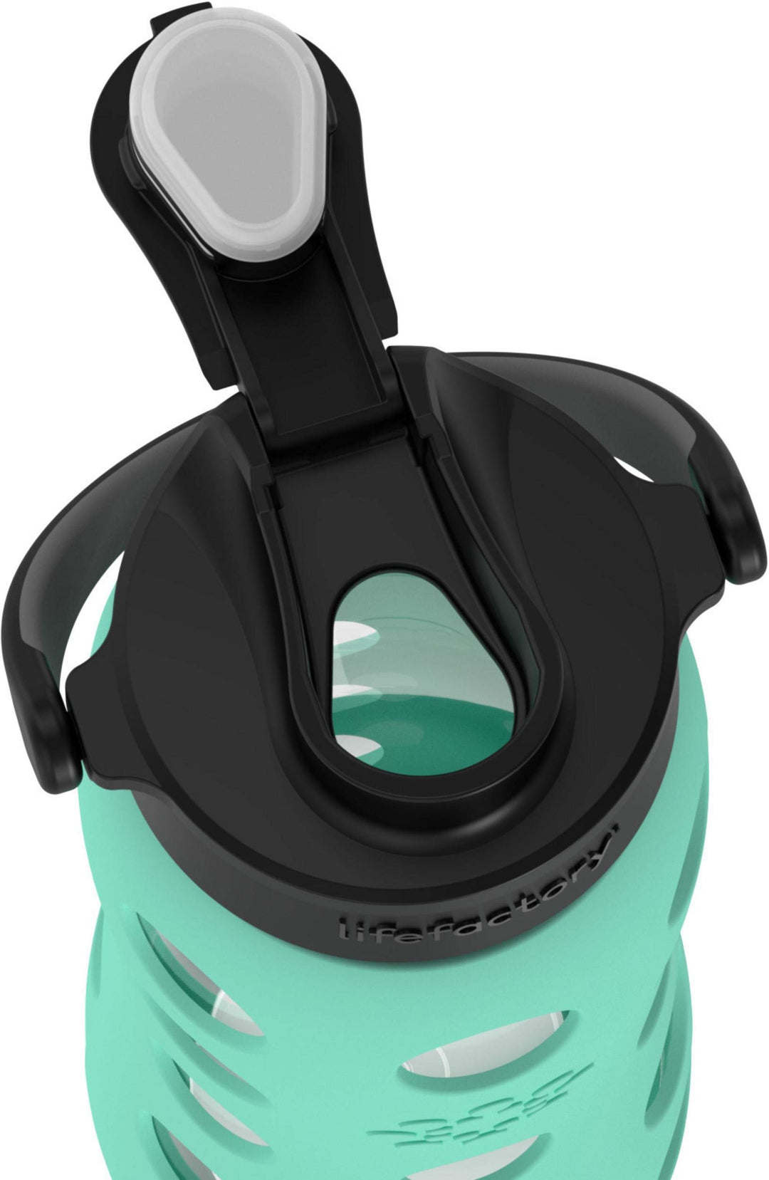 22-Ounce Glass Water Bottle with Active Flip Cap and Protective Silicone Sleeve, Sea Green