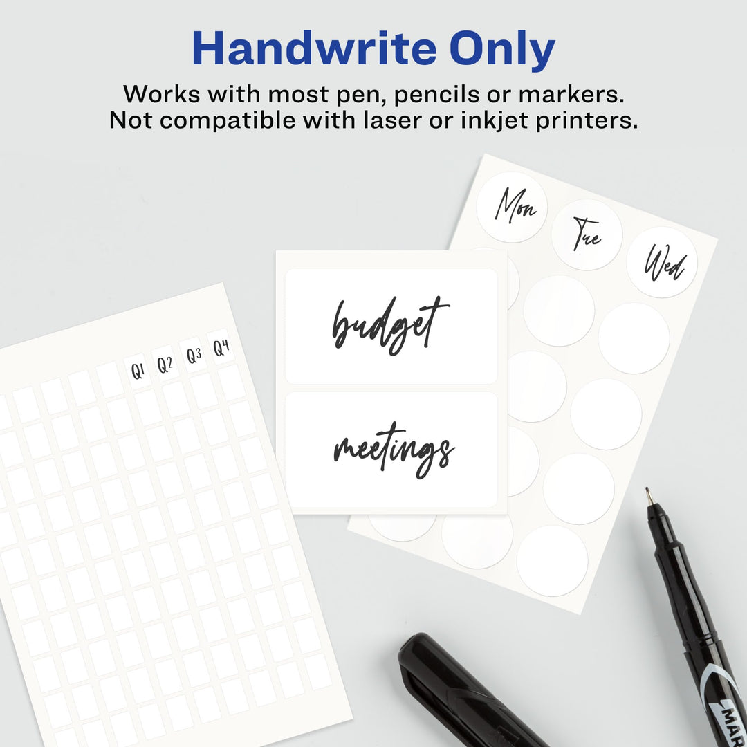 Removable Labels, Rectangular, 1 x 3 Inch, White, Pack of 72 (06728)