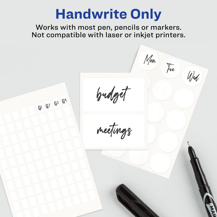 Removable Labels, Rectangular, 1 x 3 Inch, White, Pack of 72 (06728)