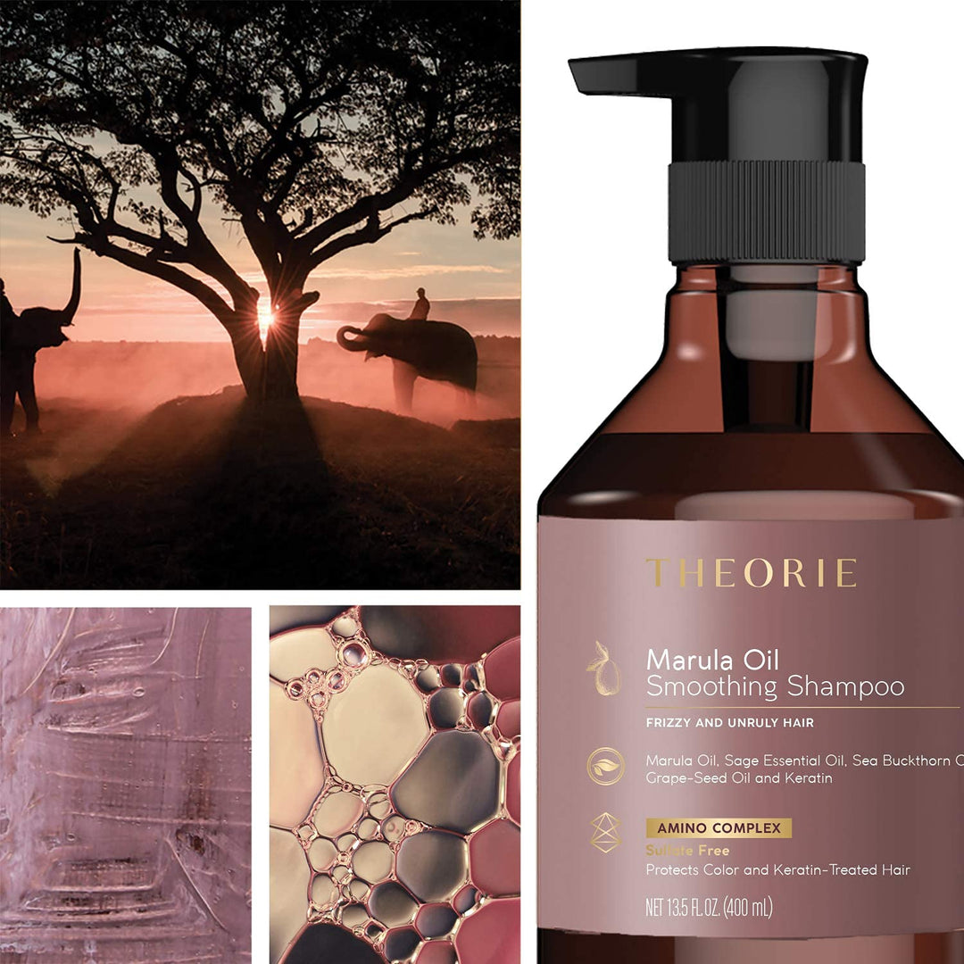 Marula Smoothing Shampoo - Frizz Control with Marula, Sea Buckthorn & Grape Seed Oils, Sulfate-Free, Gluten-Free, All Hair Types, 400 ML