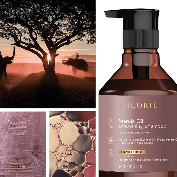 Marula Smoothing Shampoo - Frizz Control with Marula, Sea Buckthorn & Grape Seed Oils, Sulfate-Free, Gluten-Free, All Hair Types, 400 ML