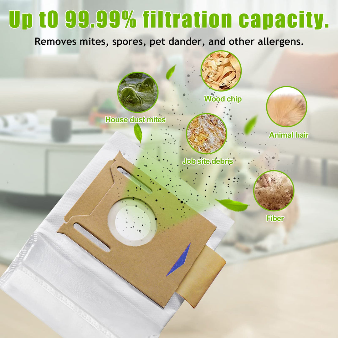 5 Pack Dust Bags For ECOVACS Deebot Ozmo T8, T8 Aivi, T8+ T8 AIVI+, T8MAX, N8 Pro Plus/N8 Pro, N8+ Plus, N8 Pro+, T9 AIVI T9 PRO T9 MAX DX93, DDX96, For Yeedi K781+ Vacuum Cleaner Parts