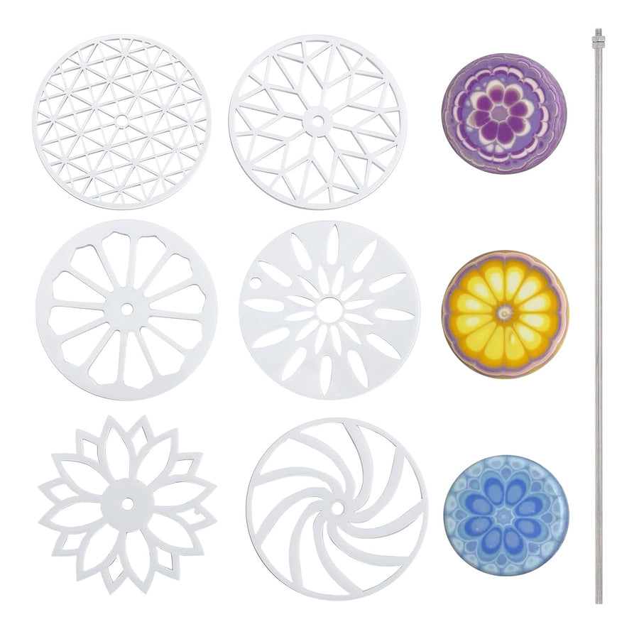6 Styles 2.5 Round Soap Mold Tools Silicone Swirl Latte Partition Flower Templates Soap Kaleidoscope Pull Through Mold 11.8 Stick for Handmade Soap, Christmas Candle Making, Cake Decor