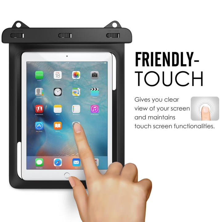Universal iPad Waterproof, Dry Bag Pouch for iPad Pro 10.5, New iPad 9.7 2017/2018, iPad Pro 9.7, iPad Air/Air 2, Tablets up to 11.5 Inch (Black)