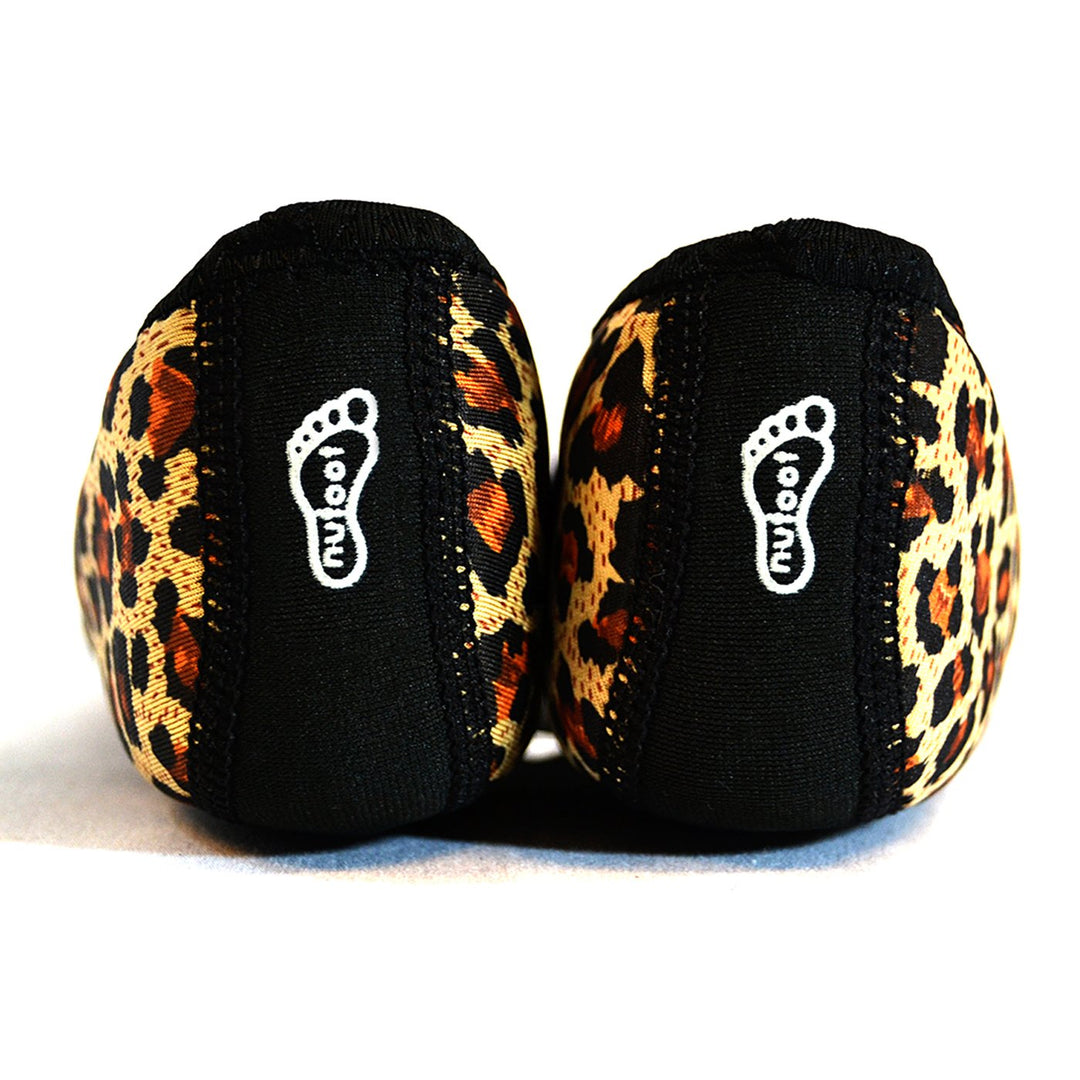 NuFoot Women's Shoes Ballet Flats Best Foldable & Flexible Travel & Exercise Slippers, Dance Shoes, Yoga Socks, Indoor Shoes, Leopard Print, Medium