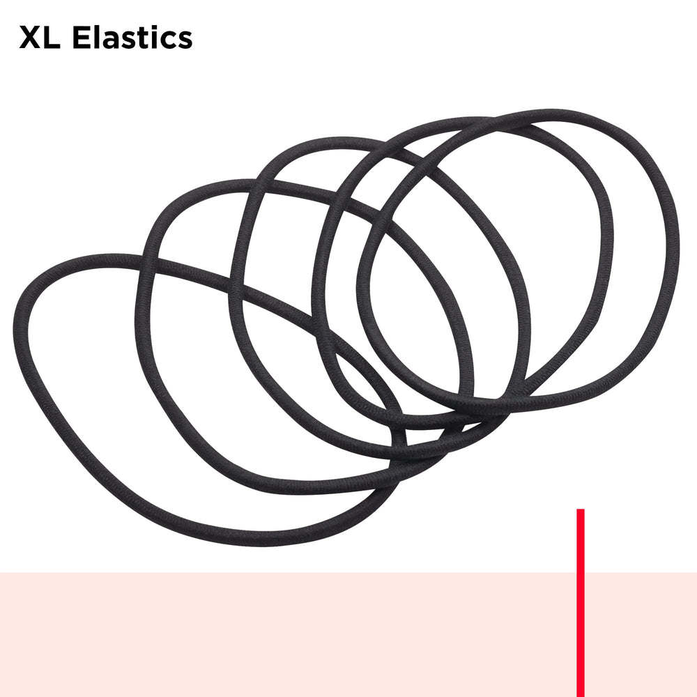 Extra Long Black Hair Elastics, 16 Count