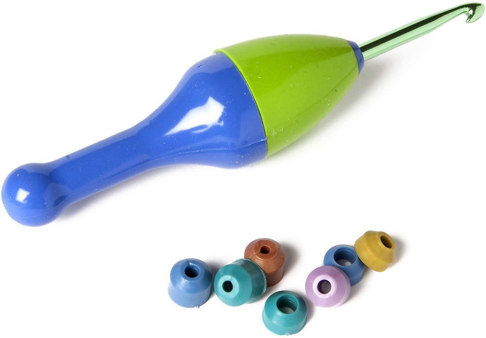 3421001001M Ergonomic Crochet Hook Handle4.5'', 4.5'', Purple, Green