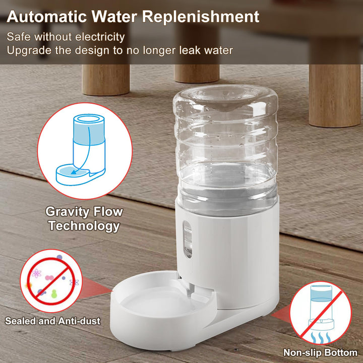 4L Pet Water Dispenser Without Electricity Unplugged Automatic Water Bowl Dispenser Gravity Water Dispenser for Cats Water Self Feeder Dog Fountain Dogs Bowl Bottles for Kitten Puppy