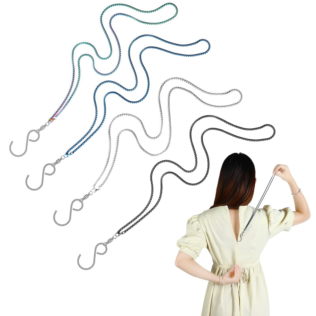 4 Pieces Zipper Puller Dress Zipper Helper Zipping Up Down Dress by Yourself Zip Aid Tool Zipper Pull Assistant Clothes Zipper Handle for Dress vening Dresses and Boots