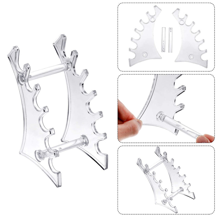 4 Pieces Pen Display Stand Acrylic pen Holder Clear Pen Stand Rack Organizer Nail Brush Holder Stand for Make Up Brush