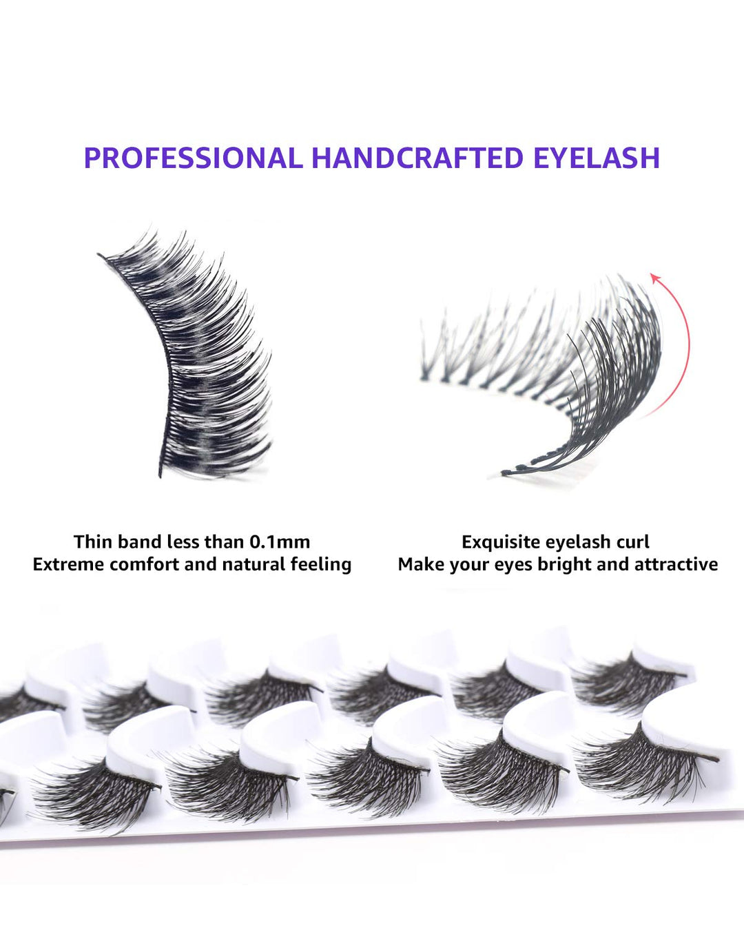 False Eyelashes Variety Pack, 60 Pairs Reusable Handmade Fake Eyelashes in 6 Styles, Specialized Natural Soft, Criss-Cross, Wispies Lashes for Daily, Casual Events, Daytime Outings and More