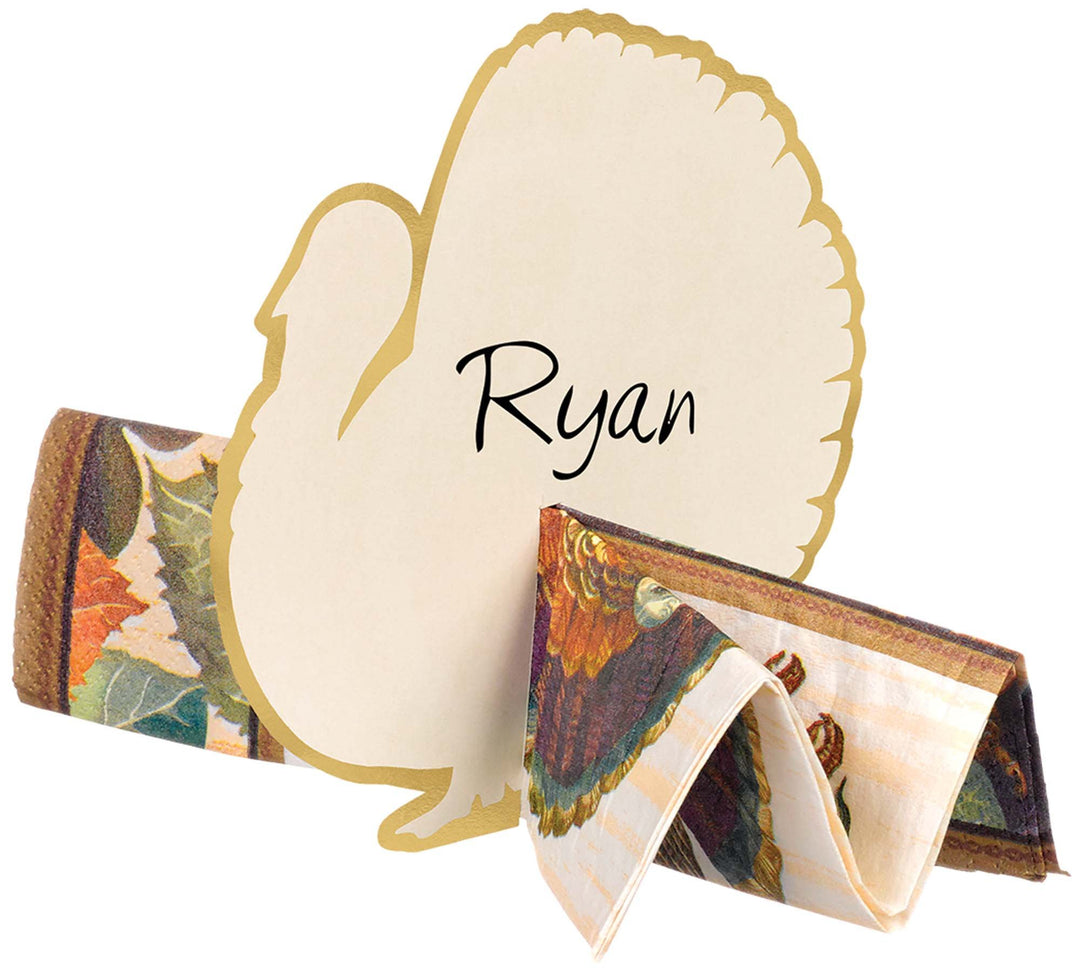 Thanksgiving Turkey Shaped Paper Place Card Napkin Holders, 5.1 x 5.3, 12 Ct.