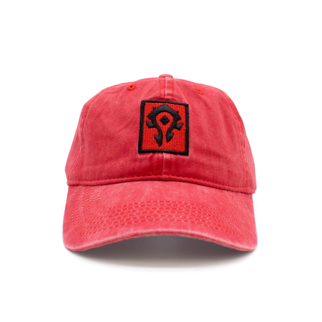 World of Warcraft Horde Knit Patch Dad Hat Red