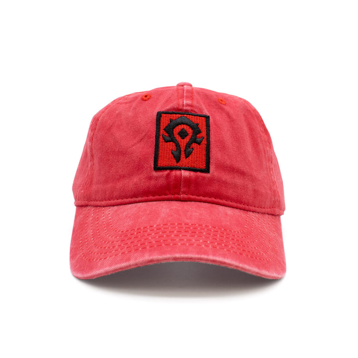 World of Warcraft Horde Knit Patch Dad Hat Red