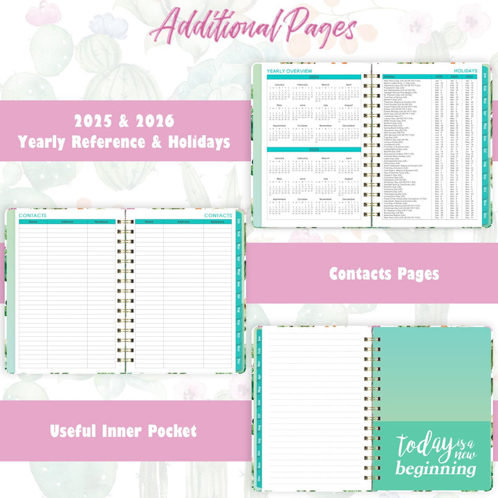 2025 Planner - Planner 2025, Weekly and Monthly Planner, Jan 2025 - Dec 2025, 8.5 x 6.4, Planner with Hardcover, Twin - Wire Binding, Monthly Tabs, Elastic Closure, Daily Organizer