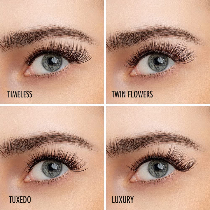 DIY Eyelash Extension,Individual Cluster Lashes False Eyelashes Extension Natural Look Reusable Glue Bonded Black Super Thin Band 48 Lash Clusters Mix (Style3 0.07 Mix Black Band)