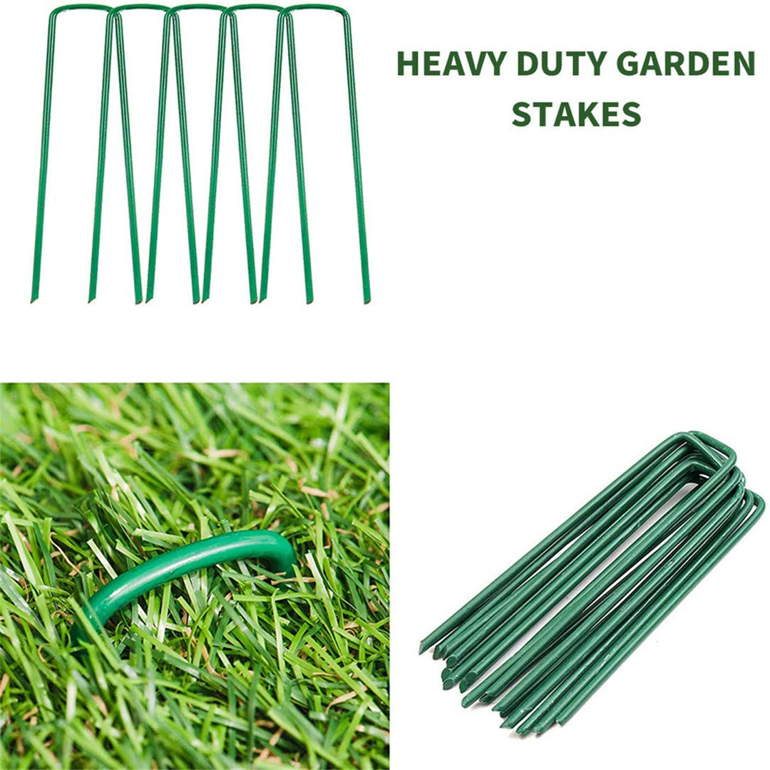 Garden Pegs Pins Ground Stakes Staples Spikes U Shaped Landscape Securing Nail Pin Lawn Fabric Netting Matting 6Inch 20PCS