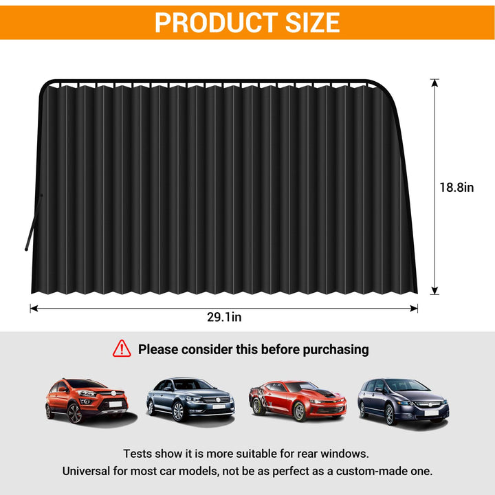 Car Side Window Sun Shades - Privacy Magnetic Black 2 Pcs Covers Blinds Curtains - Auto Accessories Sunshades Keeps Cooler Screen for Baby Sleeping