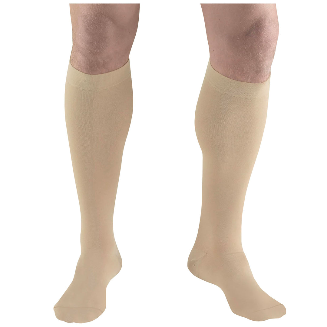 Truform Closed Toe, Knee High, 18 mmHg Anti-Embolism Stockings, Beige, Large, Short Length