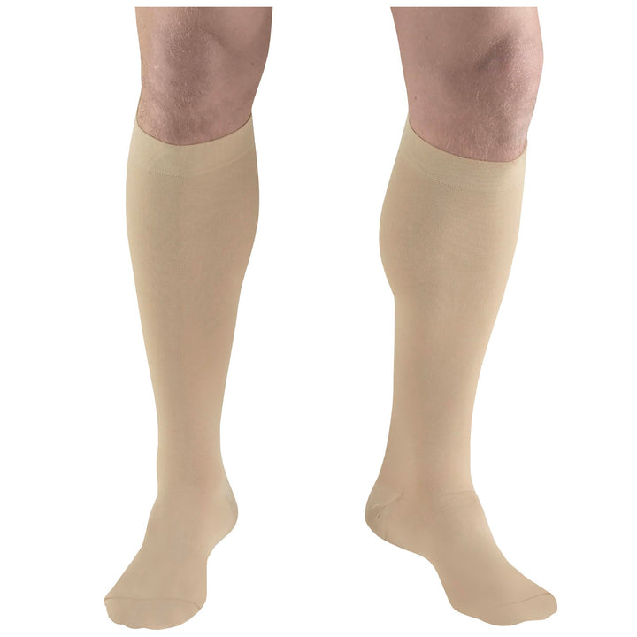 Truform Closed Toe, Knee High, 18 mmHg Anti-Embolism Stockings, Beige, Large, Short Length