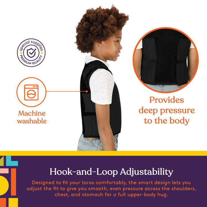 Sensory Compression Vest Deep Pressure Comfort (Black, Small)