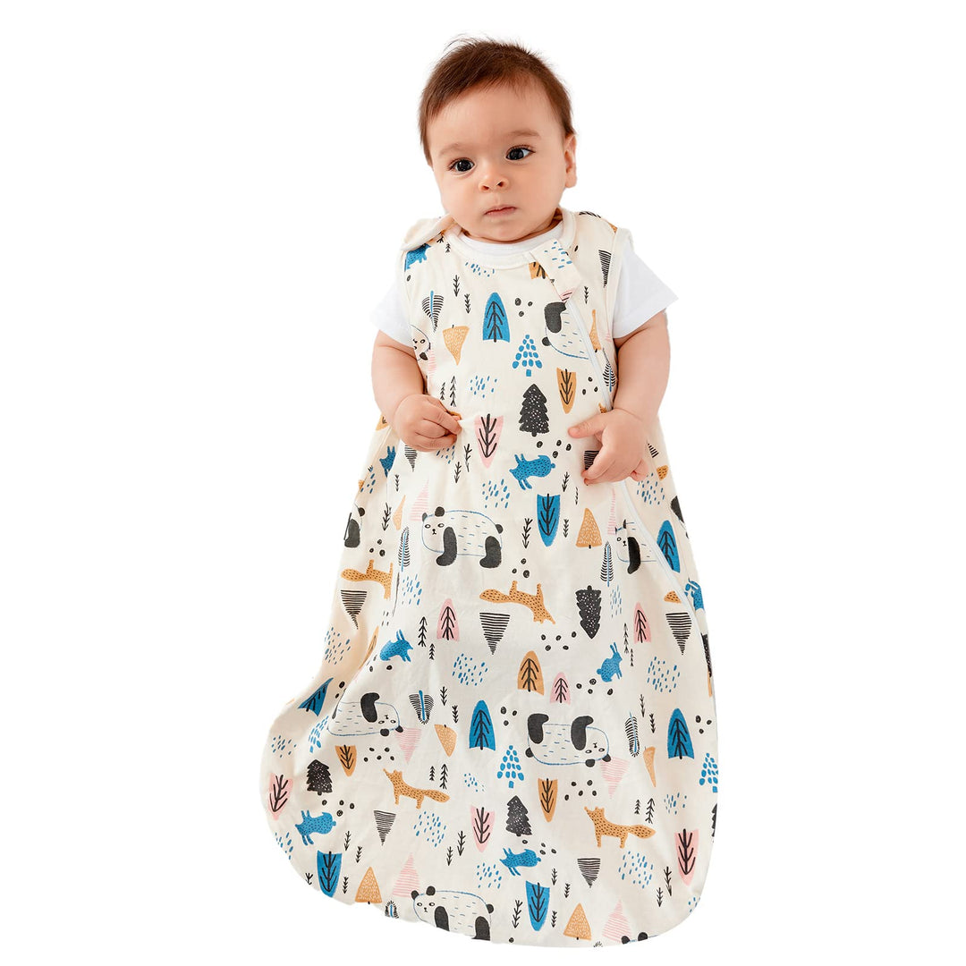 Unisex Baby Sleep Sack, 0.5 TOG 100% Cotton Baby Sleeping Bag, Wearable Blanket Baby, 2-Way Zipper Sleeping Bag Sack for Toddler Baby Girl Boy
