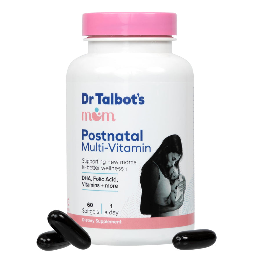 Mom Postnatal Multi-Vitamin - DHA, Folic Acid, Vitamins, and More - Supports New Moms to Better Wellness - 60 Softgels