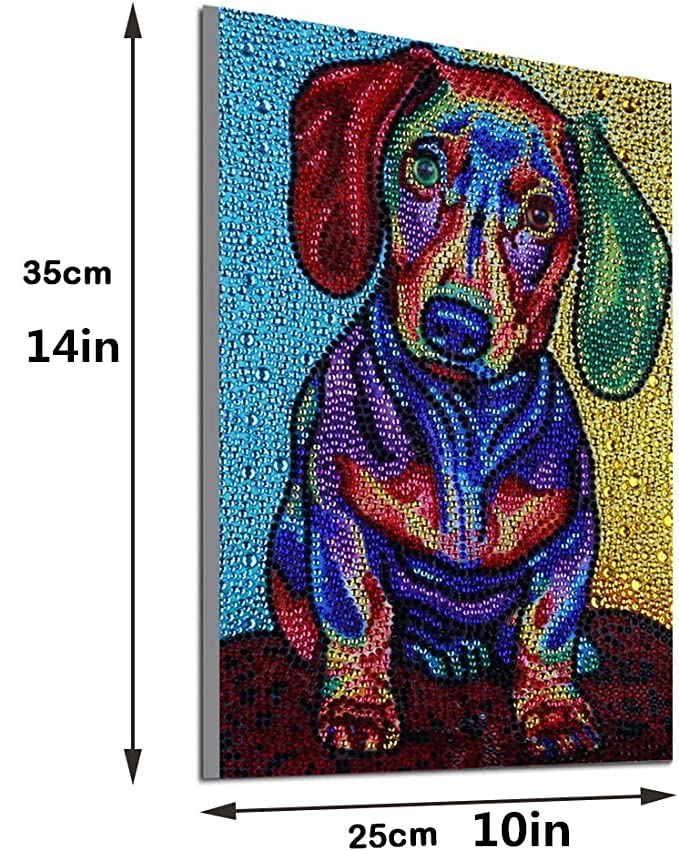 DIY 5D Diamond Painting by Number Kit for Mothers Day Gifts, Full Drill Diamond Painting Embroidery Art Craft Mosaic Making Supplies Paint with Diamonds for Wall Art Home Decor Dog 10x14 inch