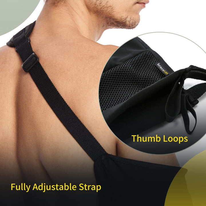 Arm Sling for Shoulder Injury for Women and Men - Rotator Cuff Torn, Wrist and Elbow Surgery with Adjustable Padded Arm Support Strap