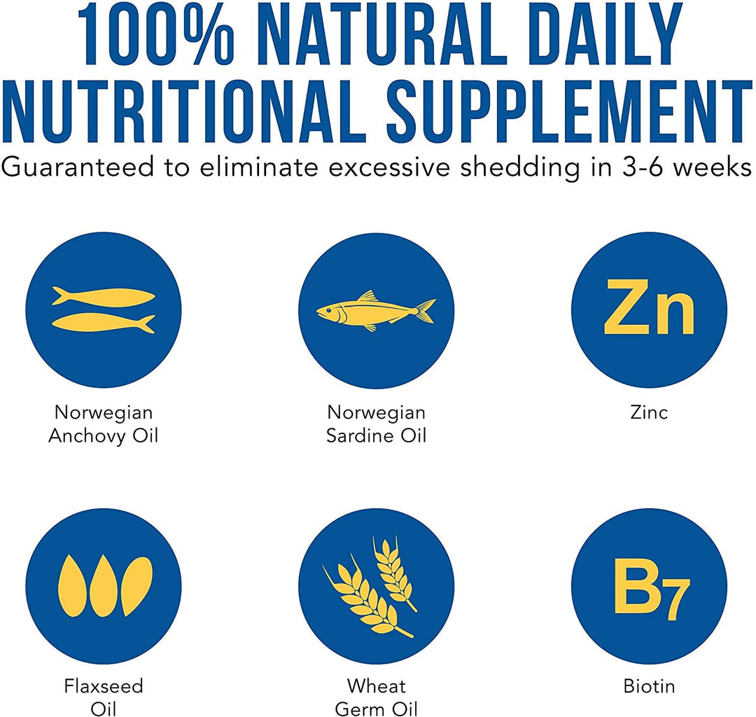 Shed-X Liquid Dog Supplement, 16oz – 100% Natural – Helps Control Excessive Dog Shedding with Fish Oil for Dogs Supplement of Essential Fatty Acids, Vitamins, and Minerals