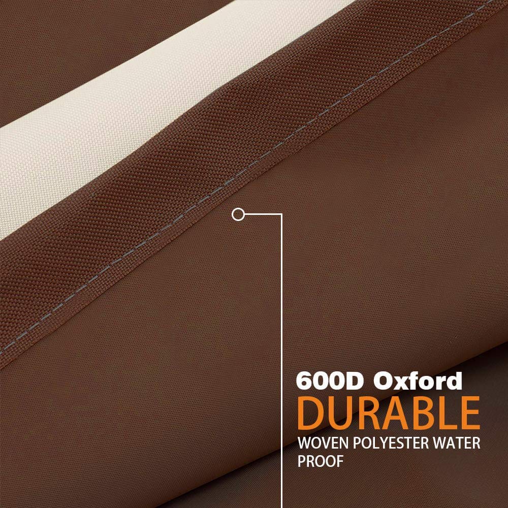 Waterproof Patio Furniture Set Cover, Lawn Patio Furniture Cover with Padded Handles, Patio/Outdoor Table Cover, Patio/Outdoor Dining Square Table Chairs Cover(Medium,Beige & Brown)