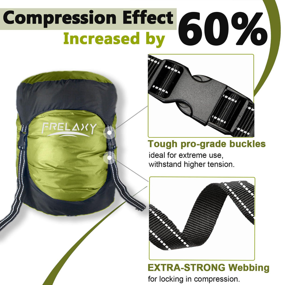 Compression Sack, 40% More Storage! 11L/18L/30L/45L Compression Stuff Sack, Water-Resistant & Ultralight Sleeping Bag Stuff Sack - Space Saving Gear for Camping, Traveling, Backpacking