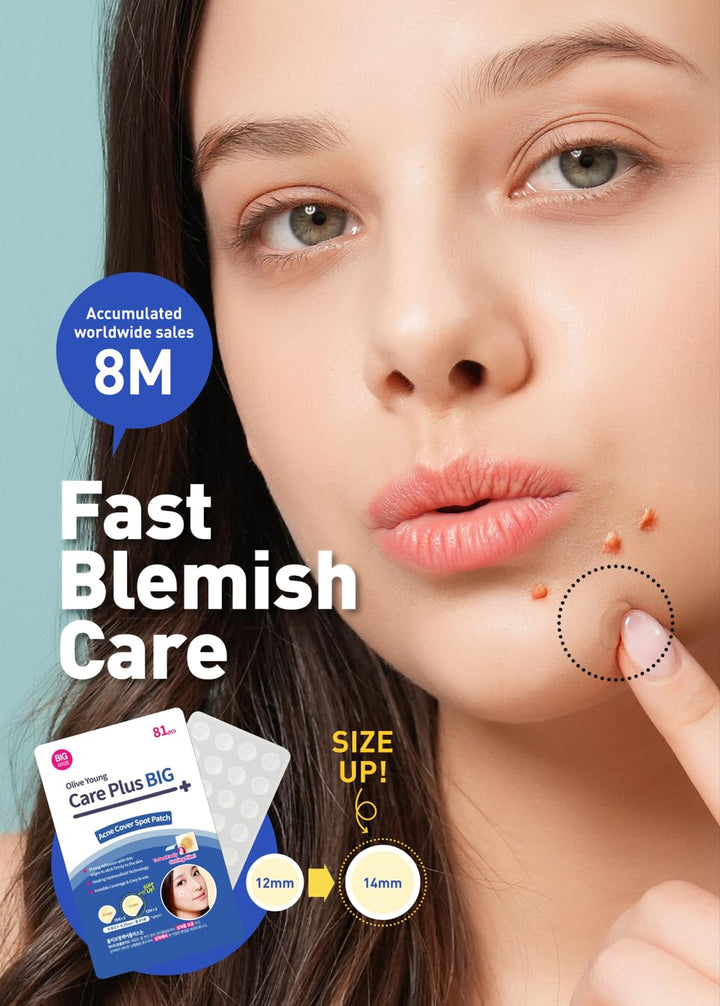 Care Plus Spot Patch Big (81 Count) | Hydrocolloid Patch, Spot Stickers for Acne Pimple Blemishes and Zits