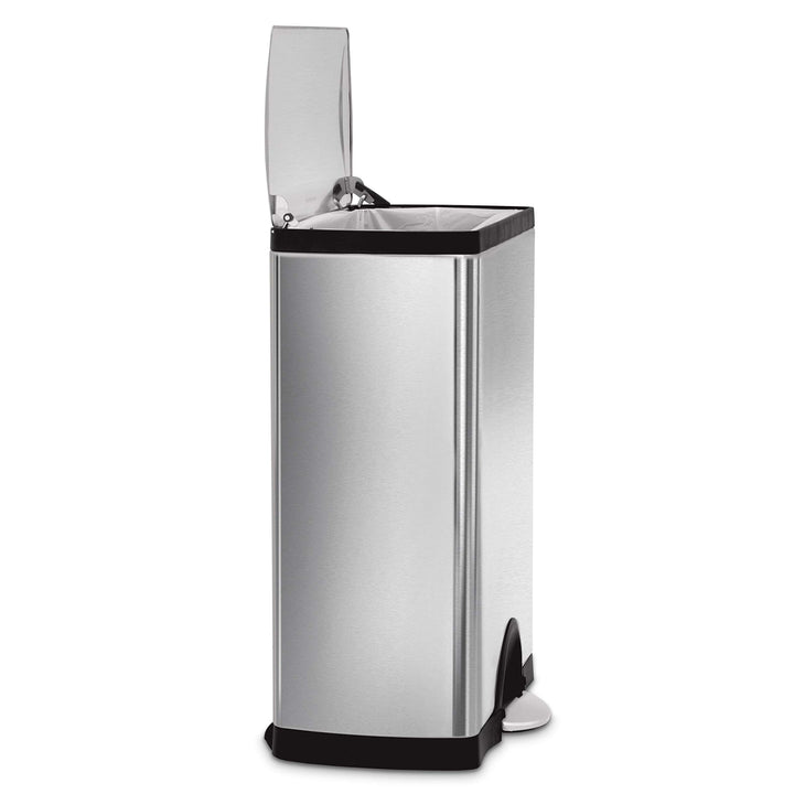 50 Liter / 13.0 Gallon Rectangular Kitchen Step Trash Can, Brushed Stainless Steel
