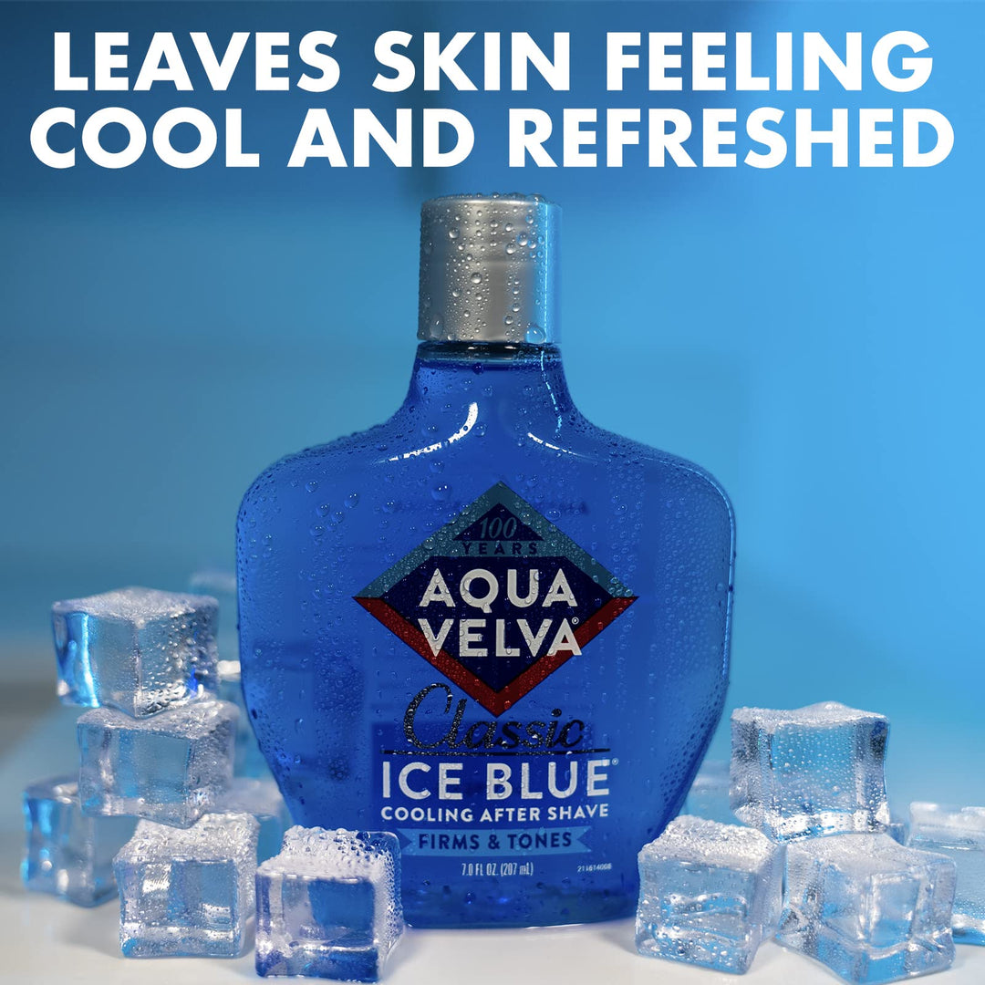 After Shave, Classic Ice Blue, Soothes, Cools, and Refreshes Skin, 7 Ounce