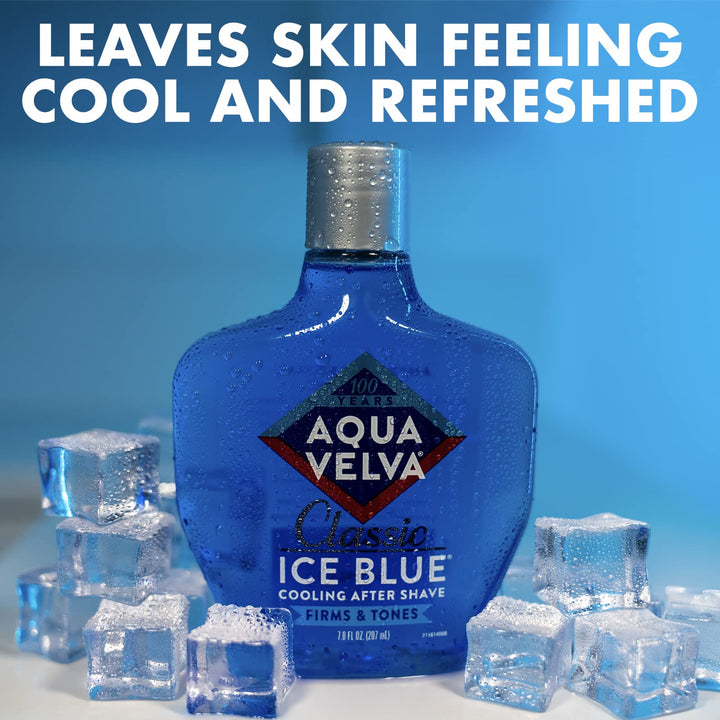After Shave, Classic Ice Blue, Soothes, Cools, and Refreshes Skin, 7 Ounce