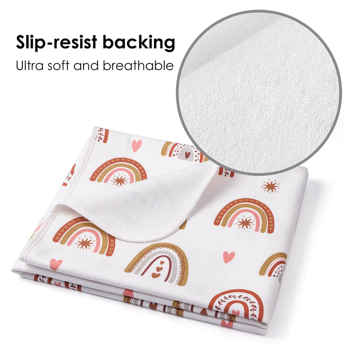 Baby Bed Pad Waterproof Washable Reusable 31x40 Large Toddler Mattress Protector Incontinence Pads Sheet Cover Underpads for Kids Adults and Pets Potty Training Mat-Rainbow