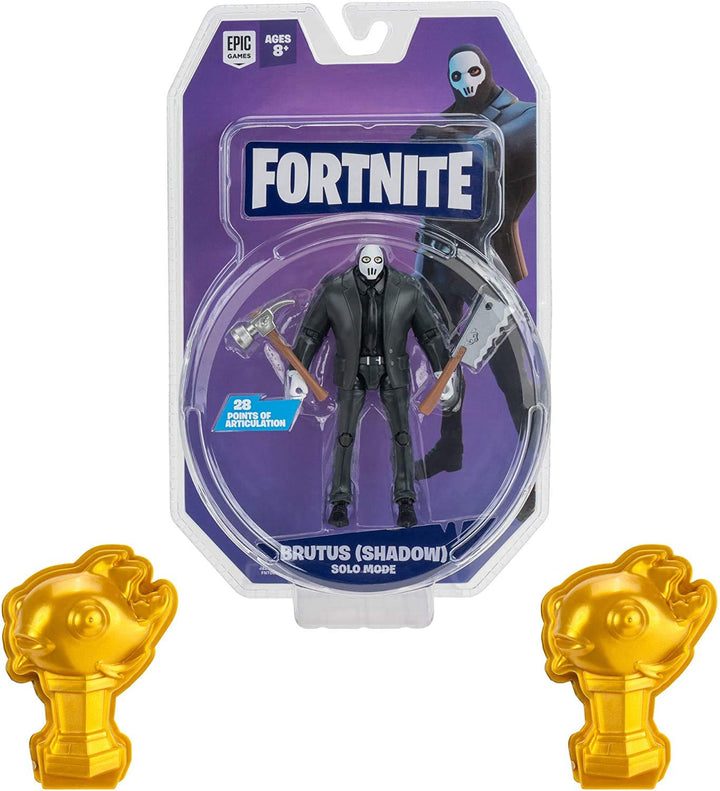 Brutus (Shadow) Solo Mode Core Figure and 2 Mythic Goldfish Collectibles - 4 Inch Collectible Action Figure, Plus Accessories