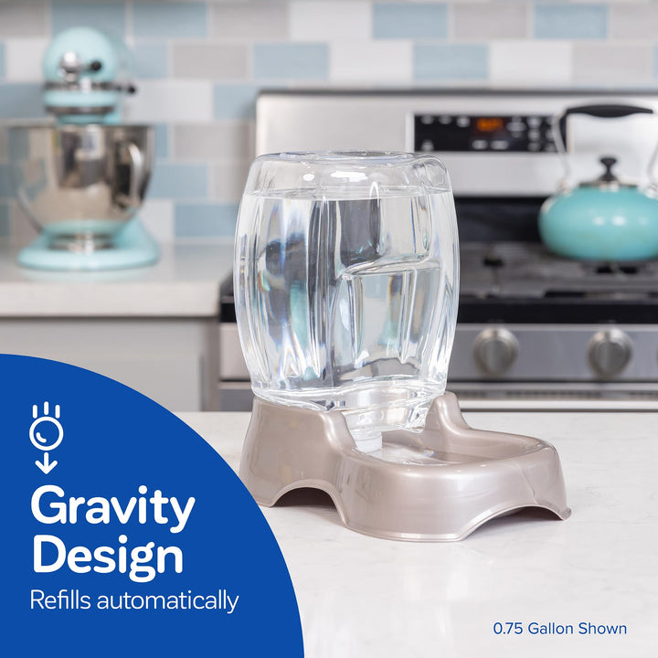 Pet Cafe Cat and Dog Water Dispenser - Water Bowl for Cats and Dogs, USA Made, .25 GAL, Pearl Ash Blue